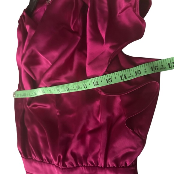 INC International Concepts Draped Neck Satin Jumpsuit Fuschia Pop size 2 - Picture 5 of 9